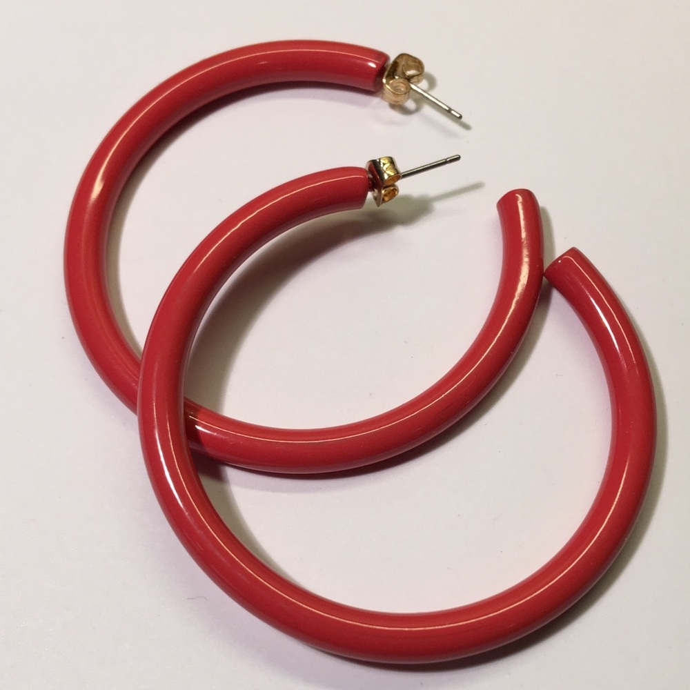 Classic Rose Pink Metal Hoops